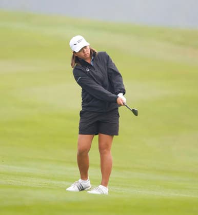 RECORD DATE NOT STATED 27th August 2026; The K Club, Straffan, County Kildare, Ireland: KPMG Womens Irish Open Golf, Round One; Shannon Tan of Singapore plays her 3rd shot to the 10th green PeterxFitzpatrick