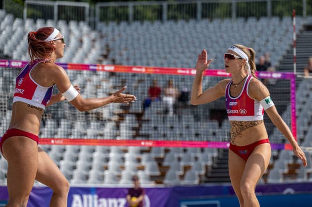 RECORD DATE NOT STATED German Beach Championship - Deutsche Beachvolleyball Meisterschaft Dortmund, Germany 27.08.2026 DORTMUND, GERMANY - AUGUST 27: Sandra Ittlinger (Player 1, Eintracht Spontent e.V.), Kim van de Velde (Player 2, Blaubären TSV Flacht) during the German Beach Championship - Deutsche Beachvolleyball Meisterschaft at Dortmund on August 27, 2026 in Dortmund, Germany. Copyright: xBEAUTIFULxSPORTS PeterxWeberx