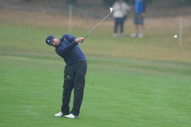 SUTTON COLDFIELD, ENGLAND - AUG 27: Benjamin Follett-Smith (ZIM) plays from the first fairway during Round 1 at the 2026 Husqvarna British Masters at The Belfry, Sutton Coalfield on August 27, 2026 in Warwickshire, England The 2026 Husqvarna British Masters