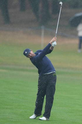 SUTTON COLDFIELD, ENGLAND - AUG 27: Benjamin Follett-Smith (ZIM) plays from the first fairway during Round 1 at the 2026 Husqvarna British Masters at The Belfry, Sutton Coalfield on August 27, 2026 in Warwickshire, England The 2026 Husqvarna British Masters