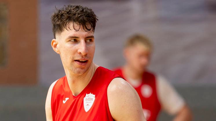 Im Bild: Alen Pjanic (Wuerzburg Baskets, 35) 27.08.2026, Medientraining der Fitness First Wuerzburg Baskets 2026-27, Deutschland, Wuerzburg, Trainingszentrum, Copyright: HMBxMedia xJulienxBecker