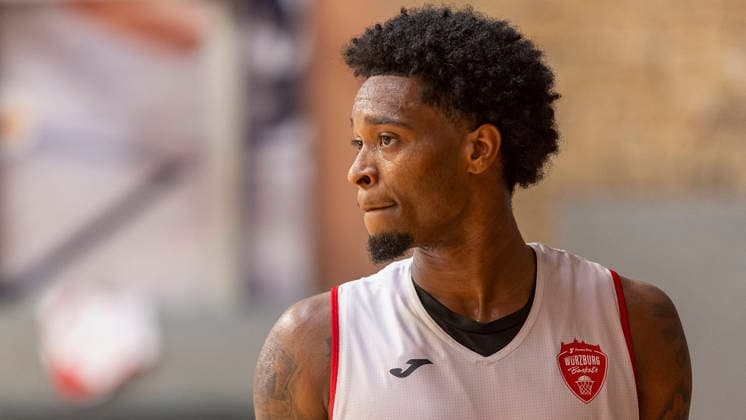 Im Bild: Eddie Colbert III (Wuerzburg Baskets, 0 27.08.2026, Medientraining der Fitness First Wuerzburg Baskets 2026-27, Deutschland, Wuerzburg, Trainingszentrum, Copyright: HMBxMedia xJulienxBecker
