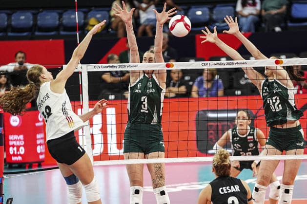 Poland v Germany - CEV EuroVolley 2026 ISTANBUL, TURKIYE - AUGUST 27: Magdalena Stysiak (3) of Poland in action against Leana Grozer (18) of Germany during the CEV EuroVolley 2026 Women Group A match between Poland and Germany at Sinan Erdem Dome in Istanbul, Turkiye on August 27, 2026. Agit Erdi Ulukaya Anadolu Istanbul Turkey. Editorial use only. Please get in touch for any other usage.  Copyright: x2026xAnadoluxAgitxErdixUlukayax