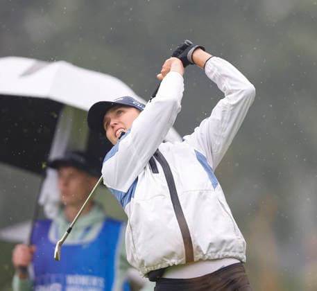 RECORD DATE NOT STATED 27th August 2026; The K Club, Straffan, County Kildare, Ireland: KPMG Womens Irish Open Golf, Round One; Pia Babnik of Slovenia tees off on the 8th hole PeterxFitzpatrick