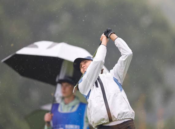 RECORD DATE NOT STATED 27th August 2026; The K Club, Straffan, County Kildare, Ireland: KPMG Womens Irish Open Golf, Round One; Pia Babnik of Slovenia tees off on the 8th hole PeterxFitzpatrick