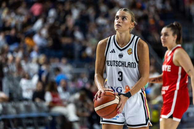 27.08.2026, GER, Testspiel, FIBA Women™s Basketball World Cup 2026 Köln, Deutschland-Türkei Alexandra Wilke (Deutschland, 3) bei einem Freiwurf Köln LANXESS arena Nordrhein-Westfalen Deutschland