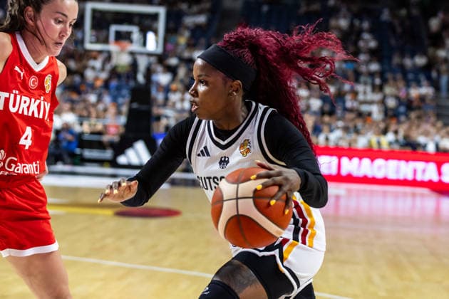 27.08.2026, GER, Testspiel, FIBA Women™s Basketball World Cup 2026 Köln, Deutschland-Türkei Alexis Peterson (Deutschland, 1) Köln LANXESS arena Nordrhein-Westfalen Deutschland