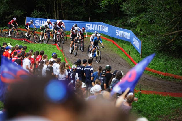 2026 UCI Mountain Bike World Championships Picture by Ed Sykes SWpix.com - 27 08 2026 - Cycling - 2026 UCI Mountain Bike World Championships - Val di Sole, Trentino, Italy - Cross-country Short Track (XCO) - Women Elite - Jenny Rissveds (Sweden), Ronja Blochlinger (Switzerland) Copyright: x xSWpix.comx(t axPhotographyxHubxLtd)xEdxSykes SWpix.comx SWP-3030-20107