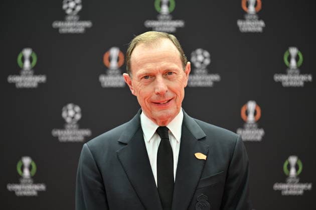 UEFA Champions League 2026-2027 League Phase Draw MONACO, MONACO - AUGUST 27: Spanish former professional footballer Emilio Butragueno poses for a photo prior to the draw ceremony for the league phase of the 2026-2027 UEFA Champions League football tournament at the Grimaldi Forum in Monaco on August 27, 2026. Mustafa Yalcin Anadolu Monaco Monaco. Editorial use only. Please get in touch for any other usage.  Copyright: x2026xAnadoluxMustafaxYalcinx
