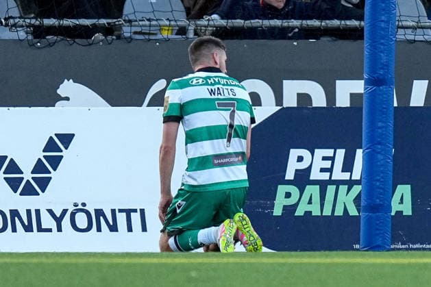 UEFA Europa Conference League Play-off Second Leg, VÄRE Areena, Kuopio, Finland 27 8 2026 KuPS vs Shamrock Rovers Shamrock Rovers Dylan Watts dejected after his side concedes their first goal of the match Dylan Watts dejected after his side concedes their first goal of the match 27 8 2026  Copyright: xx PM107015