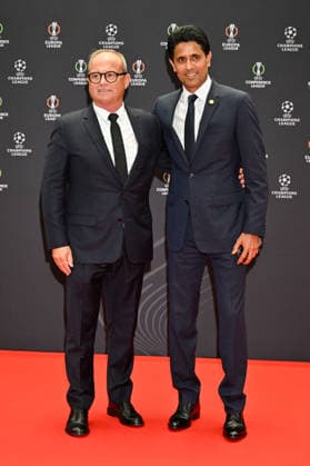 Luis Campos et Nasser al-Khelaïfi, président du PSG au photocall du tirage au sort de la phase de ligue de l’édition 2026-2027 de la Ligue des champions au Grimaldi Forum de Monaco, le 27 août 2026. Bruno Bebert Bestimage Photocallt ahead of the draw at Grimaldi Forum on August 27, 2026 in Monaco. Monaco Monaco  Copyright: xBrunoxBebertx xBestimagexBrunoxBebertx xBestimagex