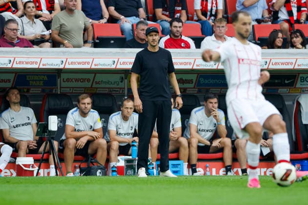 Julian Schuster (SC Freiburg, Trainer) , Deutschland, Fussball, UEFA Conference League, Play-offs, 2026 2027, SC Freiburg vs. Motherwell FC, 27.08.2026, Freiburg im Breisgau Europa-Park Stadion Deutschland Copyright: xGrantxHubbsx