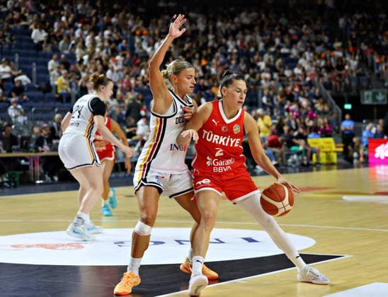 v.l. Alexandra Wilke (Deutschland Damen 03), Sevgi Uzun (Tuerkei Damen 02) Deutschland vs. Tuerkei, Basketball, DBB, Frauen, Freundschaftsspiel, 27.08.2026 Deutschland vs. Tuerkei, Basketball, DBB, Frauen, Freundschaftsspiel, 27.08.2026 Koeln Copyright: xEibner-Pressefotox xThomasxStoeckerx EP_TSR
