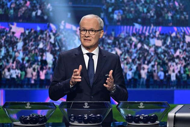 UEFA Champions League 2026 27 league phase draw in Monaco MONACO - AUGUST 27: UEFA Deputy General Secretary Giorgio Marchetti speaks during the draw ceremony for the league phase of the 2026-2027 UEFA Champions League football tournament at the Grimaldi Forum in the Principality of Monaco on August 27, 2026. Mustafa Yalcin Anadolu Monaco Monaco. Editorial use only. Please get in touch for any other usage.  Copyright: x2026xAnadoluxMustafaxYalcinx
