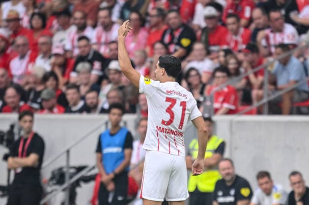 Igor MatanoviÄ‡ (SC Freiburg) gestures during the UEFA Conference League 2026 27 Play Off Round Second Leg match between Club Freiburg and Motherwell at Stadion am Wolfswinkel on August 27, 2026 in Freiburg, Germany. (Photo by Harry Langer DeFodi Images) -