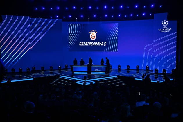 UEFA Champions League 2026 27 league phase draw in Monaco MONACO - AUGUST 27: Galatasaray logo on the screen during the draw ceremony for the league phase of the 2026-2027 UEFA Champions League football tournament at the Grimaldi Forum in the Principality of Monaco on August 27, 2026. Mustafa Yalcin Anadolu Monaco Monaco. Editorial use only. Please get in touch for any other usage.  Copyright: x2026xAnadoluxMustafaxYalcinx