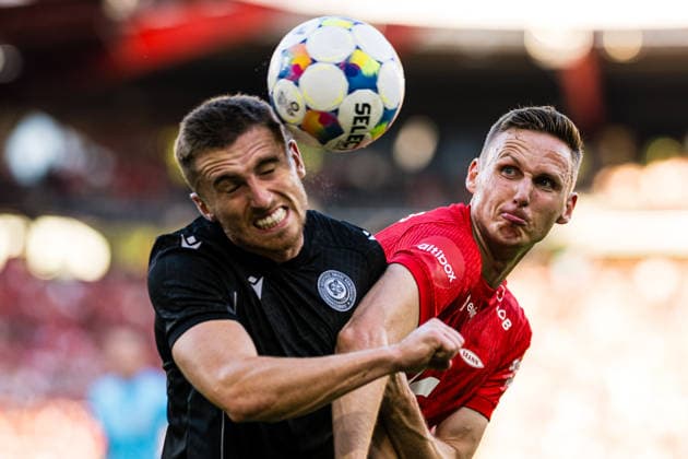 260827 Joachim Soltvedt of Brann during the UEFA Conference League play-off match between Brann and PAOK on August 27, 2026 in Bergen. Photo: Marius Simensen BILDBYRAN COP 238 bbeng brann football fotball fotboll paok play-off skb soccer uecl uefa conference league Copyright: MARIUSxSIMENSEN BB260827BB594