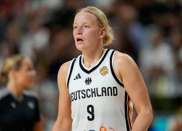 Emma Eichmeyer (Deutschland, 9) GER, Basketball, Frauen Länderspiel, Deutschland vs Türkei, Freundschaftspiel, LANXESS arena, Köln, 27.08.2026 Foto: HMB Media Scott W. Coleman Köln LANXESS arena Nordrhein-Westfalen GER Copyright: xScottxW.xColemanx