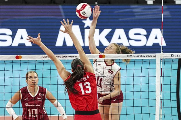 Latvia v Hungary - CEV EuroVolley 2026 ISTANBUL, TURKIYE - AUGUST 27: Paula Neciporuka (11) of Latvia in action against Anett Nemeth (13) of Hungary during the CEV EuroVolley 2026 Women Group A match between Poland and Germany at Sinan Erdem Dome in Istanbul, Turkiye on August 27, 2026. Agit Erdi Ulukaya Anadolu Istanbul Turkey. Editorial use only. Please get in touch for any other usage.  Copyright: x2026xAnadoluxAgitxErdixUlukayax