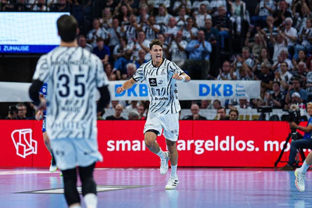 Torjubel Julian Köster (THW Kiel, 07) GER, THW Kiel vs. TBV Lemgo-Lippe, Handball, 1. Bundesliga, Spieltag 1, Saison 2026 2027, 27.08.2026 GER, THW Kiel vs. TBV Lemgo-Lippe, Handball, 1. Bundesliga, Spieltag 1, Saison 2026 2027, 27.08.2026 Kiel Copyright: xEibner-Pressefoto MarcelxvonxFehrnx EP_MFN
