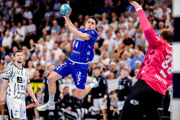 Kiel, 27. August 2026 - Handball, 1. Bundesliga 2026 27, THW Kiel - TBV Lemgo Lippe: Samuel Zehnder (TBV Lemgo Lippe, 4), Andreas Wolff (THW Kiel, 33)