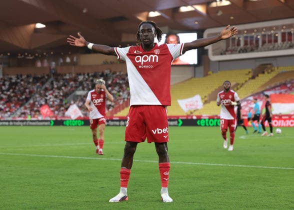 AS Monaco v Gornik Zabre - UEFA Conference League - Season 2026-2027 Monaco, Monaco, 27th August 2026. Mamadou Coulibaly of AS Monaco celebrates after scoring to give the side a 2-0 lead during the AS Monaco vs Gornik Zabre UEFA Conference League match at Stade Louis II, Monaco. Picture credit should read: Jonathan Moscrop Monaco Stade Louis II Monaco
