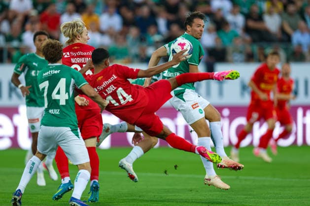 27. August 2026, Fussball, UEFA Conference League, Play-off, Rückspiel, FC St. Gallen 1879 vs. FC Nordsjaelland, Berit Sitterstadion, St. Gallen, Schweiz Torgelegenheit für Ibrahim Adel (14, FC Nordsjaelland) zu Spielbeginn Photo: Urs Ottiger