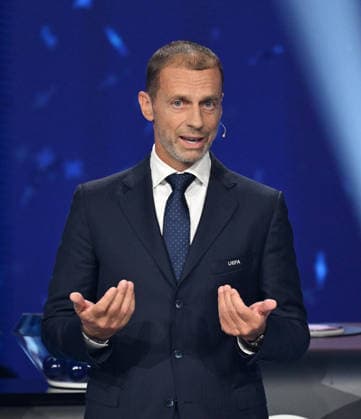 UEFA Champions League 2026 27 league phase draw in Monaco MONACO, MONACO - AUGUST 27: UEFA President Aleksander Ceferin speaks during the UEFA Champions League 2026 27 League Phase Draw at Grimaldi Forum in Monaco on August 27, 2026. Mustafa Yalcin Anadolu Monaco Monaco. Editorial use only. Please get in touch for any other usage.  Copyright: x2026xAnadoluxMustafaxYalcinx