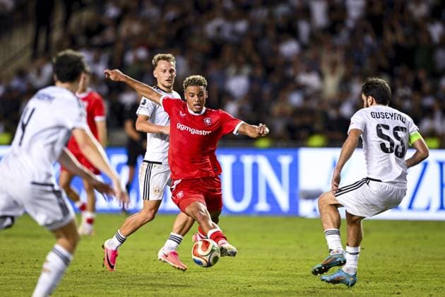 BAKU - Daouda Weidmann of FC Twente during the UEFA Conference League play-off match between Qarabag FK and FC Twente at the Tofiq Bahramov Republican Stadium on 27 August 2026 in Baku, Azerbaijan. ROMAN ISMAILOV ANP xVIxANPxSportx xxANPxIVx 566383777 originalFilename: 566383777.jpg