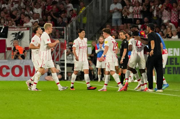 UEFA Conference-League-Qualifikation: SC Freiburg vs FC Motherwell, 27.08.2026 Torjubel zum 3:1 durch Cyriaque IriÃ (SC Freiburg, 22) UEFA Conference-League-Qualifikation: SC Freiburg vs FC Motherwell, Europa-Park-Stadion, 27.08.2026 Copyright: xBEAUTIFULxSPORTS Boscox