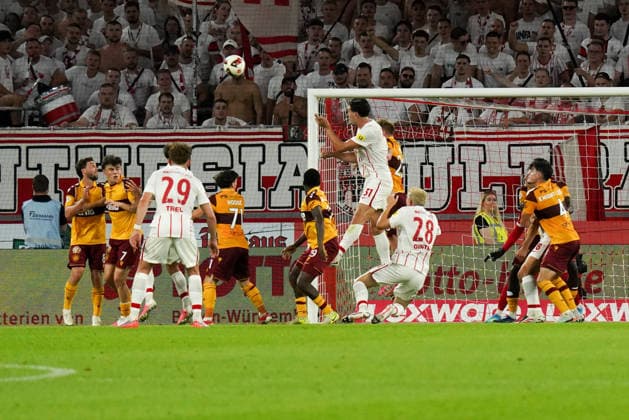 UEFA Conference-League-Qualifikation: SC Freiburg vs FC Motherwell, 27.08.2026 Kopfball zum 2:1 durch Igor MatanoviÄ‡ (SC Freiburg, 31) UEFA Conference-League-Qualifikation: SC Freiburg vs FC Motherwell, Europa-Park-Stadion, 27.08.2026 Copyright: xBEAUTIFULxSPORTS Boscox