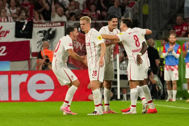 UEFA Conference-League-Qualifikation: SC Freiburg vs FC Motherwell, 27.08.2026 Torjubel zum 3:1 durch Cyriaque IriÃ (SC Freiburg, 22) UEFA Conference-League-Qualifikation: SC Freiburg vs FC Motherwell, Europa-Park-Stadion, 27.08.2026 Copyright: xBEAUTIFULxSPORTS Boscox