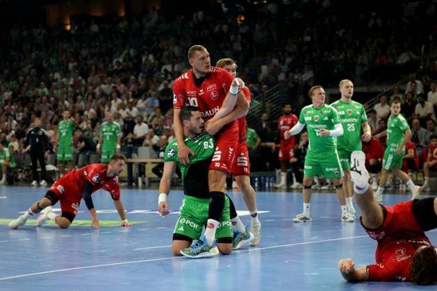 RECORD DATE NOT STATED Handball, 1. Handball-Bundesliga, Füchse Berlin - MT Melsungen (27.08.2026, Max-Schmeling-Halle, Berlin): Zweikampf - 93, Mijajlo Marsenić & 32, Kristof Palasics Handball, 1. Handball-Bundesliga, Füchse Berlin - MT Melsungen (27.08.2026, Max-Schmeling-Halle, Berlin): Zweikampf - 93, Mijajlo Marsenić & 32, Kristof Palasics Copyright: xBEAUTIFULxSPORTS E.Schneiderx