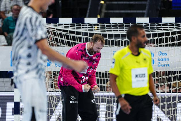 Jubel nach Parade Andreas Wolff (THW Kiel, 33) GER, THW Kiel vs. TBV Lemgo-Lippe, Handball, 1. Bundesliga, Spieltag 1, Saison 2026 2027, 27.08.2026 GER, THW Kiel vs. TBV Lemgo-Lippe, Handball, 1. Bundesliga, Spieltag 1, Saison 2026 2027, 27.08.2026 Kiel Copyright: xEibner-Pressefoto MarcelxvonxFehrnx EP_MFN