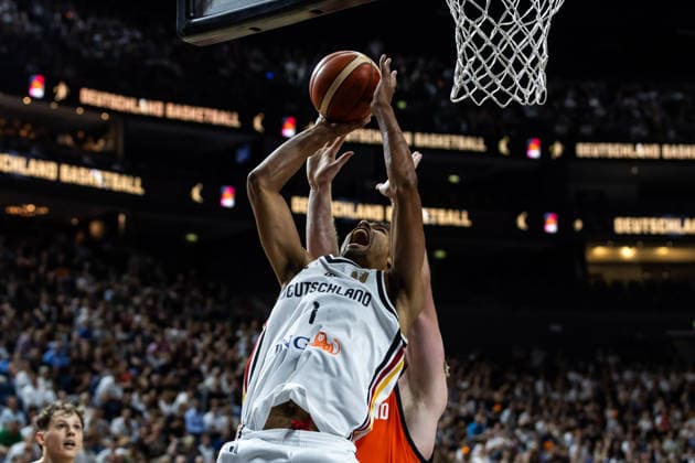 27.08.2026, GER, FIBA ‹Basketball World Cup 2027, European Qualifiers Köln, Deutschland-Türkei Oscar Da Silva (Deutschland, 1) Einzelaktion Aktion Köln LANXESS arena Nordrhein-Westfalen Deutschland