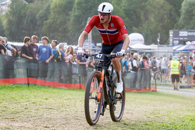 TRENTO, ITALY - AUGUST 27: Sondre Rokke from Norway in action during the Uci Mountainbike World Championship, WM, Weltmeisterschaft - Men Elite Cross-County Short Track World Championships at Val di Sole on August 27, 2026 in Trento, Italy. Copyright: xJustPictures.ch FrancescoxMinghettix jp-en-EuSpIm-JP6_FRM_UCIWC_MenShort_27_Aug_00010