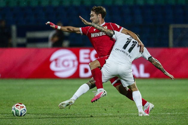 SOCCER - UEFA Europa League - Qualifiers - PFC CSKA vs. OFI Crete FC Photo by IPA ABACAPRESS.COM87841568 - CSKA s Angelo Martino in action during the Europa League playoff match between PFC CSKA and OFI Crete FC at the Vasil Levski National Stadium in Sofia, Bulgaria, on August 27, 2026 Sofia Bulgaria  Copyright: xIPAxSport ABACAx