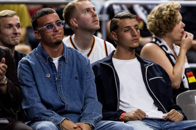 COLOGNE, GERMANY - AUGUST 27: Said and Malek el Mala (1. FC Koeln) courtside during a FIBA World Cup European Qualifiers match between Germany vs. Netherlands at Lanxess arena on August 27, 2026 in Cologne, Germany. North Rhine Westphalia Germany Copyright: xSteffiexWunderlx