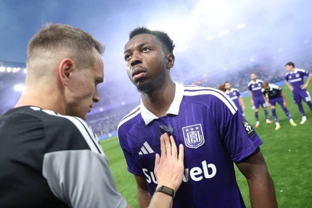 a soccer game between Belgian soccer team RSC Anderlecht and Kazakh Kairat Almaty, Thursday 27 August 2026 in Brussels, in on the return leg of the play-off round for the UEFA Europa League phase. VIRGINIExLEFOUR  x184508238x