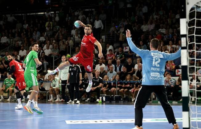 RECORD DATE NOT STATED Handball, 1. Handball-Bundesliga, Füchse Berlin - MT Melsungen (27.08.2026, Max-Schmeling-Halle, Berlin): Wurf aufs Tor - 18, Florian Drosten Handball, 1. Handball-Bundesliga, Füchse Berlin - MT Melsungen (27.08.2026, Max-Schmeling-Halle, Berlin): Wurf aufs Tor - 18, Florian Drosten Copyright: xBEAUTIFULxSPORTS E.Schneiderx