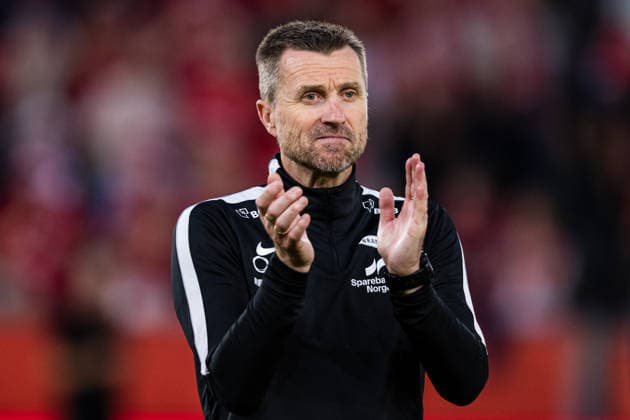 260827 Head coach Eirik Horneland of Brann celebrates after the UEFA Conference League play-off match between Brann and PAOK on August 27, 2026 in Bergen. Photo: Marius Simensen BILDBYRAN COP 238 bbeng brann football fotball fotboll paok play-off skb soccer uecl uefa conference league Copyright: MARIUSxSIMENSEN BB260827BB966