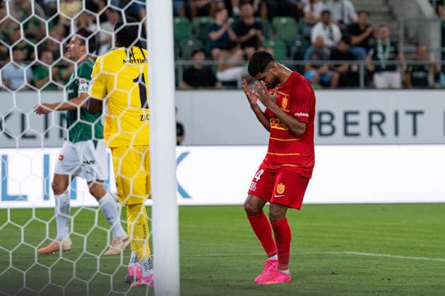 Fussball, UEFA Conference League Qualifikation: FC St. Gallen 1879 vs. FC Nordsjaelland, Donnerstag, 27.08.2026 (Berit Sitterstadion, St. Gallen, Schweiz); Ibrahim Adel (14, FC Nordsjaelland) vergibt Torchance Copyright: xValentinxDomgjonix