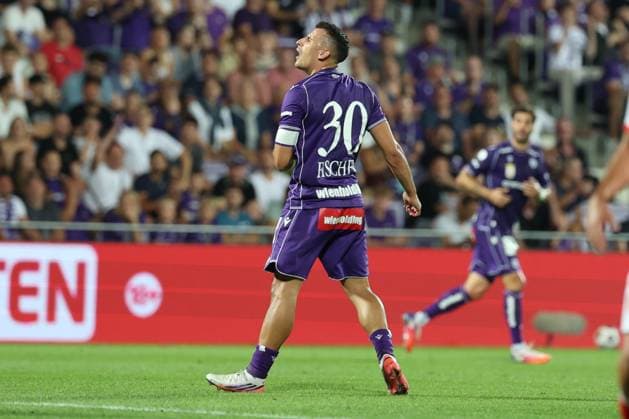 27.August.2026 - SOCCER - 2026 27 UEFA Conference League Play-offs, 2nd Leg, FK Austria Wien vs Sporting Braga Manfred Fischer (Austria Wien) shows disappointment during the match Vienna Franz-Horr-Stadion (Generali-Arena) Vienna Austria Copyright: xYigitxOermex xPsxImagesxYigitxOermex xPsxImagesx