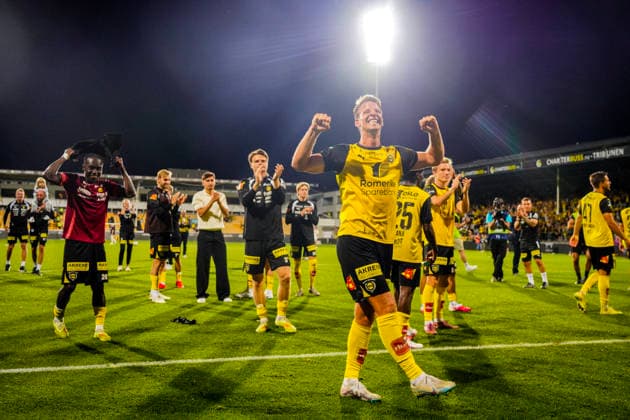 Europa League Qualifiers 2026 Lillestrom vs. Egantia Lillestrom 20260827 Lillestrom s Thomas Lehne Olsen celebrates the victory in the Europa League playoff soccer match between Lillestrom and Egantia at Arasen Stadium. Photo: Erik Flaaris Johansen, NTB Lillestrøm, Norway EDITORIAL USE ONLY RESTRICTED USE FOR BETTING COMPANIES  Copyright: xErikxFlaarisxJohansenx xNTBx