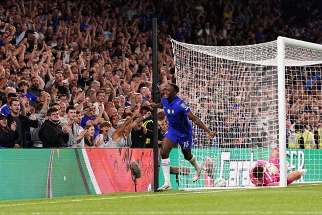 Carabao Cup round 2 Chelsea v Luton Town Danny Welbeck of Chelsea celebrates goal to make it 1-0 during the Carabao Cup round 2 match Chelsea vs Luton Town at Stamford Bridge, London, United Kingdom on 27 August 2026 (Photo by Harvey Murphy News Images) Copyright: xHarveyxMurphy NewsxImagesx