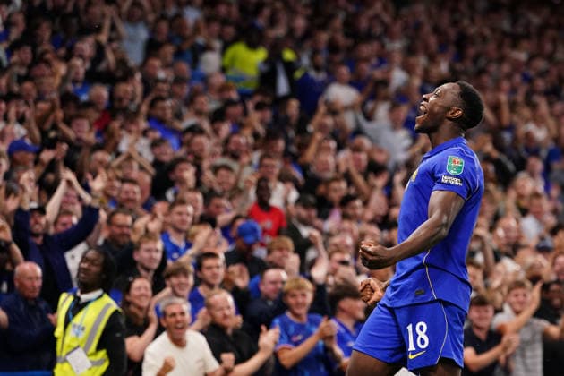 Carabao Cup round 2 Chelsea v Luton Town Danny Welbeck of Chelsea celebrates 1-0 lead during the Carabao Cup round 2 match Chelsea vs Luton Town at Stamford Bridge, London, United Kingdom on 27 August 2026 (Photo by Harvey Murphy News Images) Copyright: xHarveyxMurphy NewsxImagesx