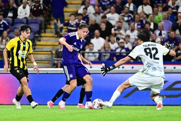RSC Anderlecht v Kairat Almaty - UEFA Europa League ANDERLECHT, BELGIUM - AUGUST 27 : Sikan Danylo forward of RSC Anderlecht scoring a goal (2-0) during the UEFA Europa League 2026 27 play-off round second leg between RSC Anderlecht and Kairat Almaty on August 27, 2026 in Anderlecht, Belgium, 27 08 2026 Anderlecht Belgium  Copyright: xPeterxDexVoechtx