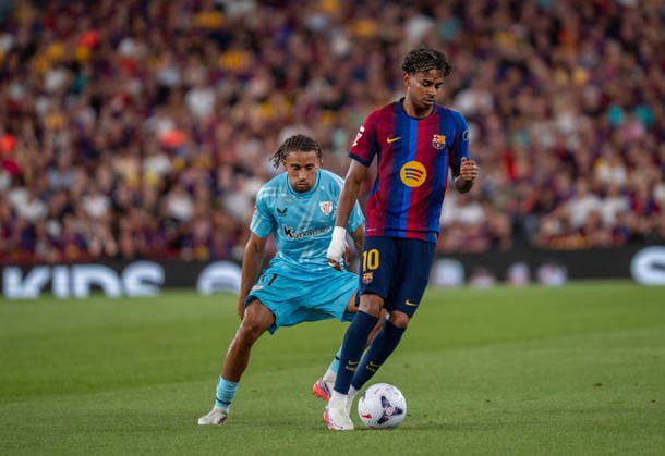 ESP: LaLiga EA Sports FC Barcelona, Barca v Athletic Bilbao Lamine Yamal of FC Barcelona in action during LaLiga EA Sports between FC Barcelona v Athletic Bilbao played at Spotify Camp Nou Stadium in Barcelona on August 27, 2026 in Spain Spain Futbol Copyright: xAgenciaxLOFx
