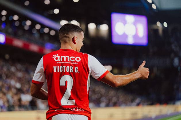SOCCER - UEFA ECL, A.Wien vs Braga VIENNA,AUSTRIA,27.AUG.26 - SOCCER - UEFA Conference League, play-off, FK Austria Wien vs Sporting Braga. Image shows Victor Gomez (Braga).  GEPAxpictures xAlexanderxSolc