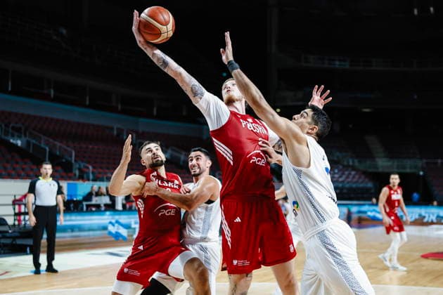 Ryga 27.08.2026 KOSZYKOWKA KOSZKADRA REPREZENTACJA POLSKI MECZ IZRAEL - POLSKA ELIMINACJE MISTRZOSTW SWIATA 2027 - - - MEN BASKETBALL POLISH national team, Nationalteam WORLD CUP SERIES QUALIFIERS GAME ISRAEL - POLAND NZ Aleksander Balcerowski , Itay Segev , FOT. WOJCIECH FIGURSKI 058SPORT.PL NEWSPIX.PL --- newspix.pl  FOT. WOJCIECH FIGURSKI 058SPOR